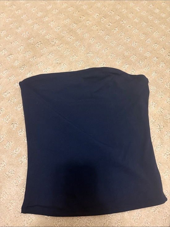 Garage Tops - Garage Navy Blue Strapless Crop Top